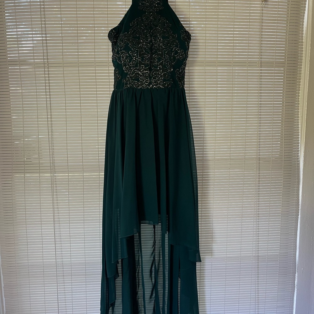 Elegant Green Halter Dress